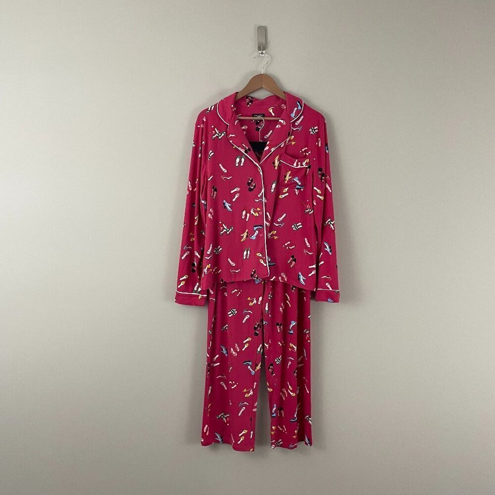 Kate Spade Magenta Party Shoes Novelty Print Pajama Set Size XL